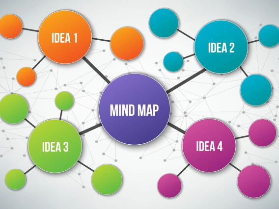 colorful circles in a mind map