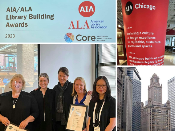 Photo collage of 2023 architecture awards in Chicago