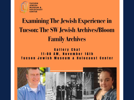 Examining the Jewish Experience event promo image with Steve Hussman and Michelle Boyer headshots