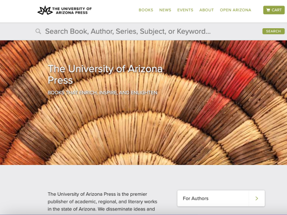 University of Arizona Press website screenshot