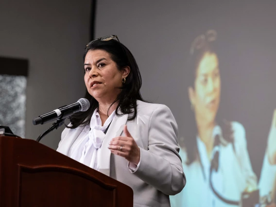 Veronica Reyes-Escudero makes her remarks