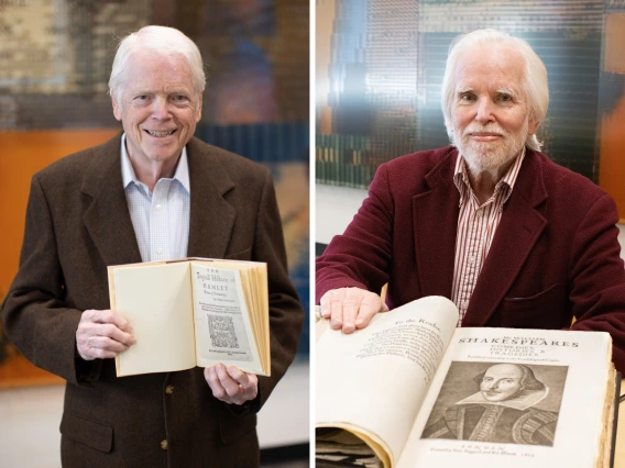 Frederick Kiefer and Thomas Willard holding open books