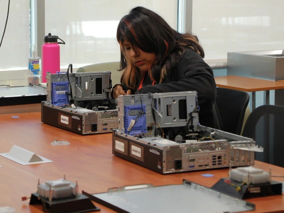 One of the students at the 2024 NASEP computer build