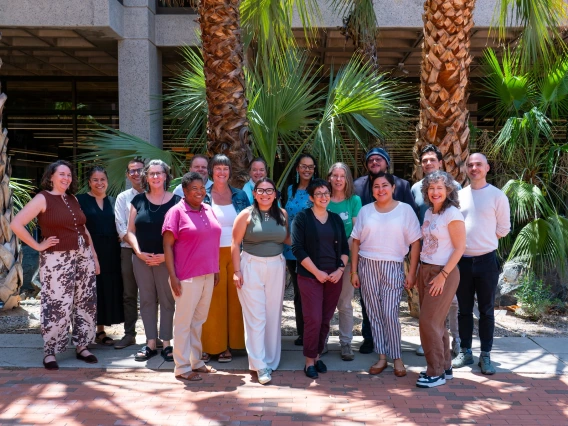 group photo of digital borderlands in the classroom participants