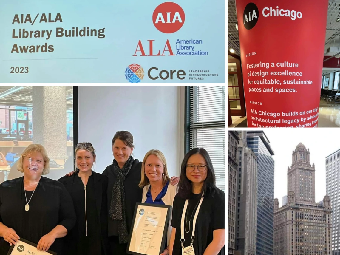 Photo collage of 2023 architecture awards in Chicago