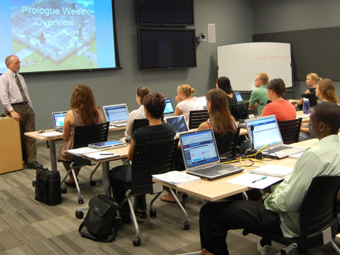 UArizona professors speaking in front of a class