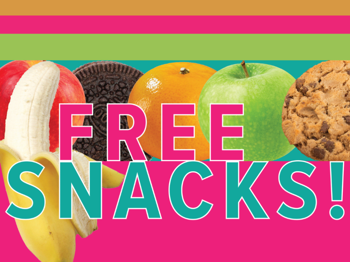 Free snacks in all caps promo image