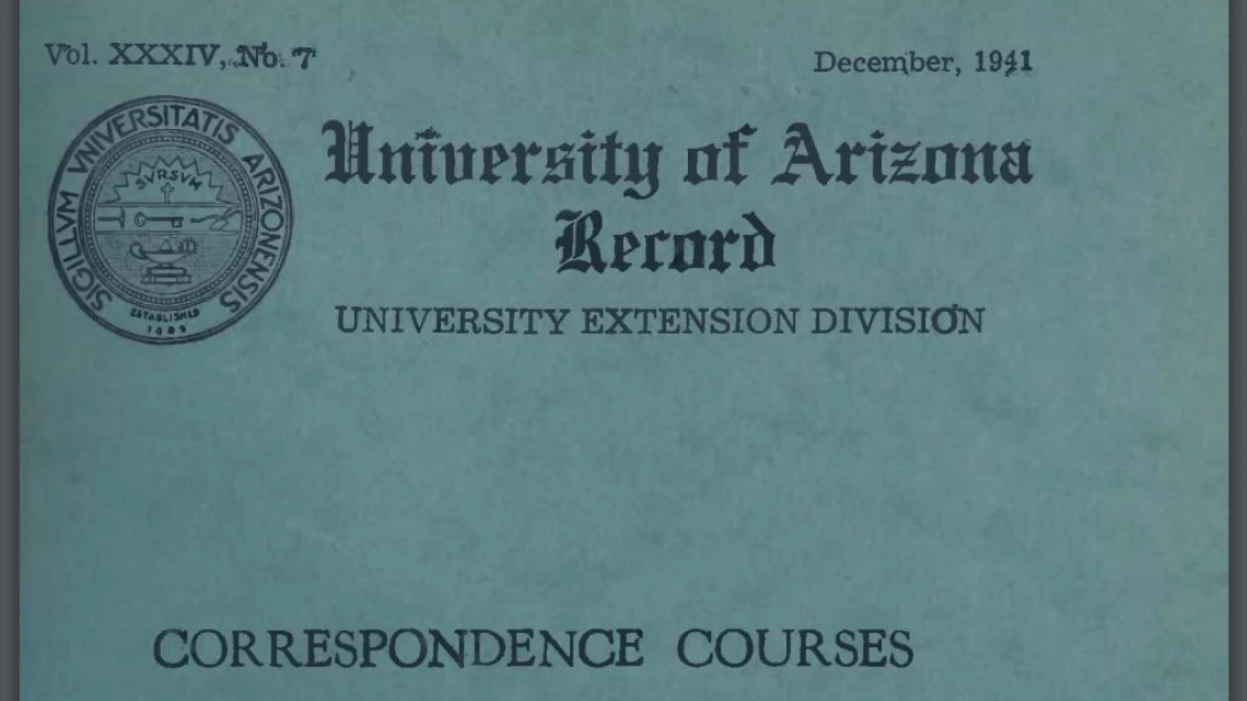 1942 Correspondence Courses, University of Arizona