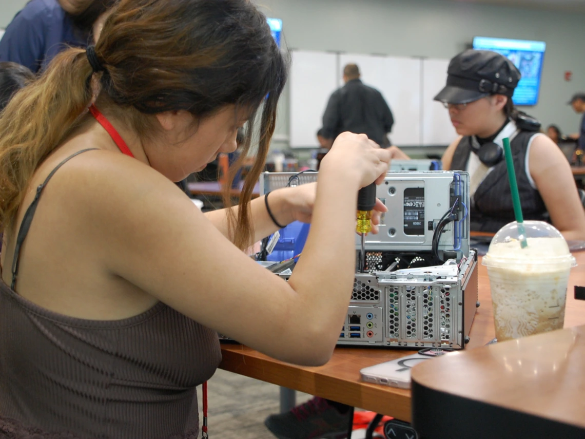 One of the students at the 2024 NASEP computer build