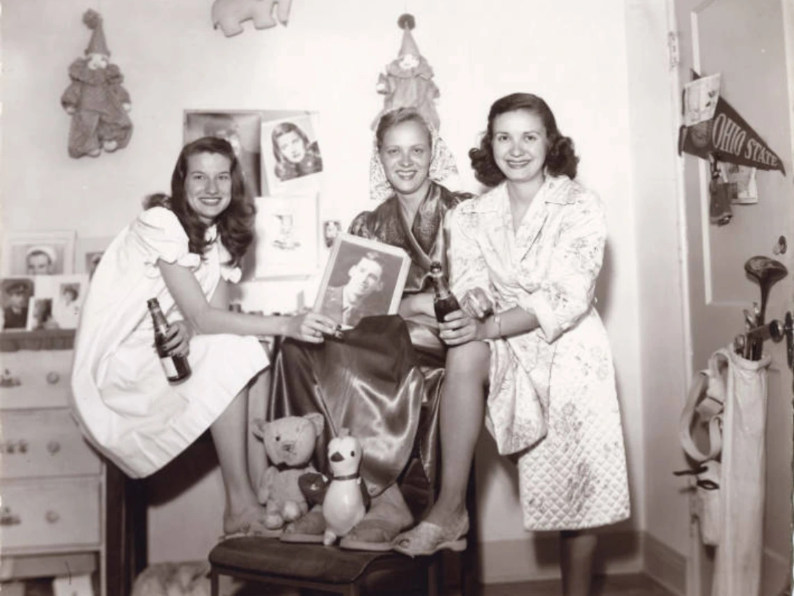 Three women in a U of A dorm