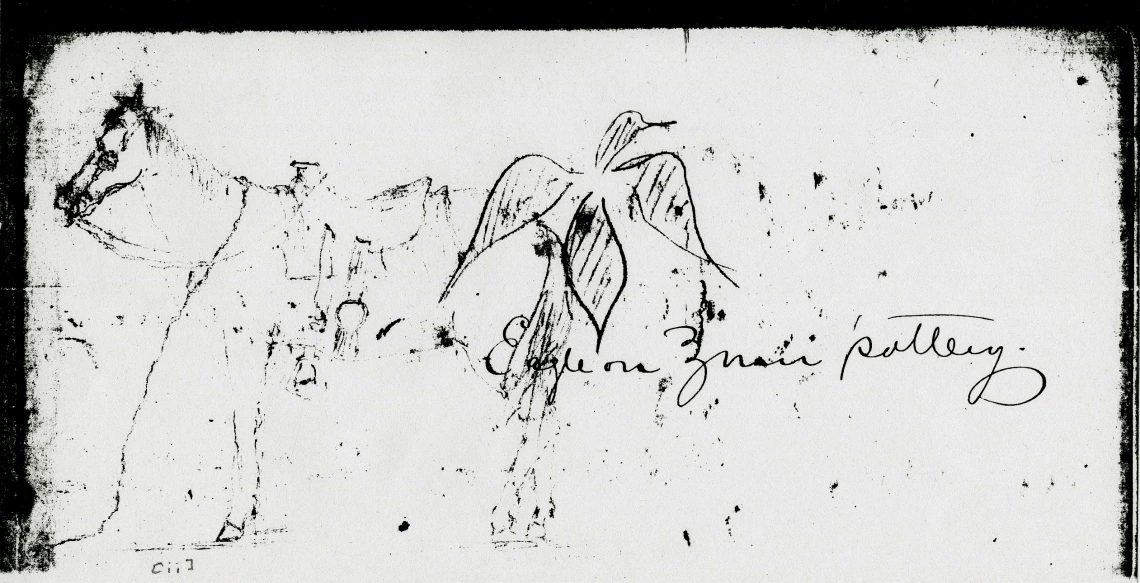 Sketch by John Gregory Bourke Made While a Part of the U.S. Army 3rd Cavlary, 1881