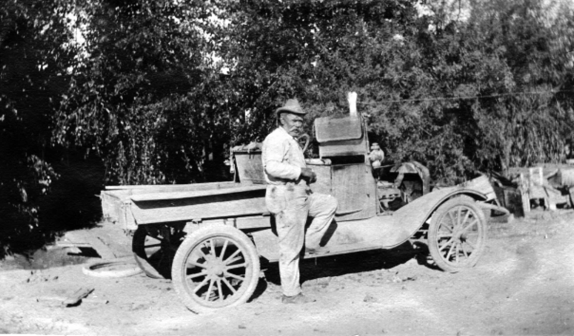 Photograph of Jacob E. Ludy and Car, circa 1900-1920