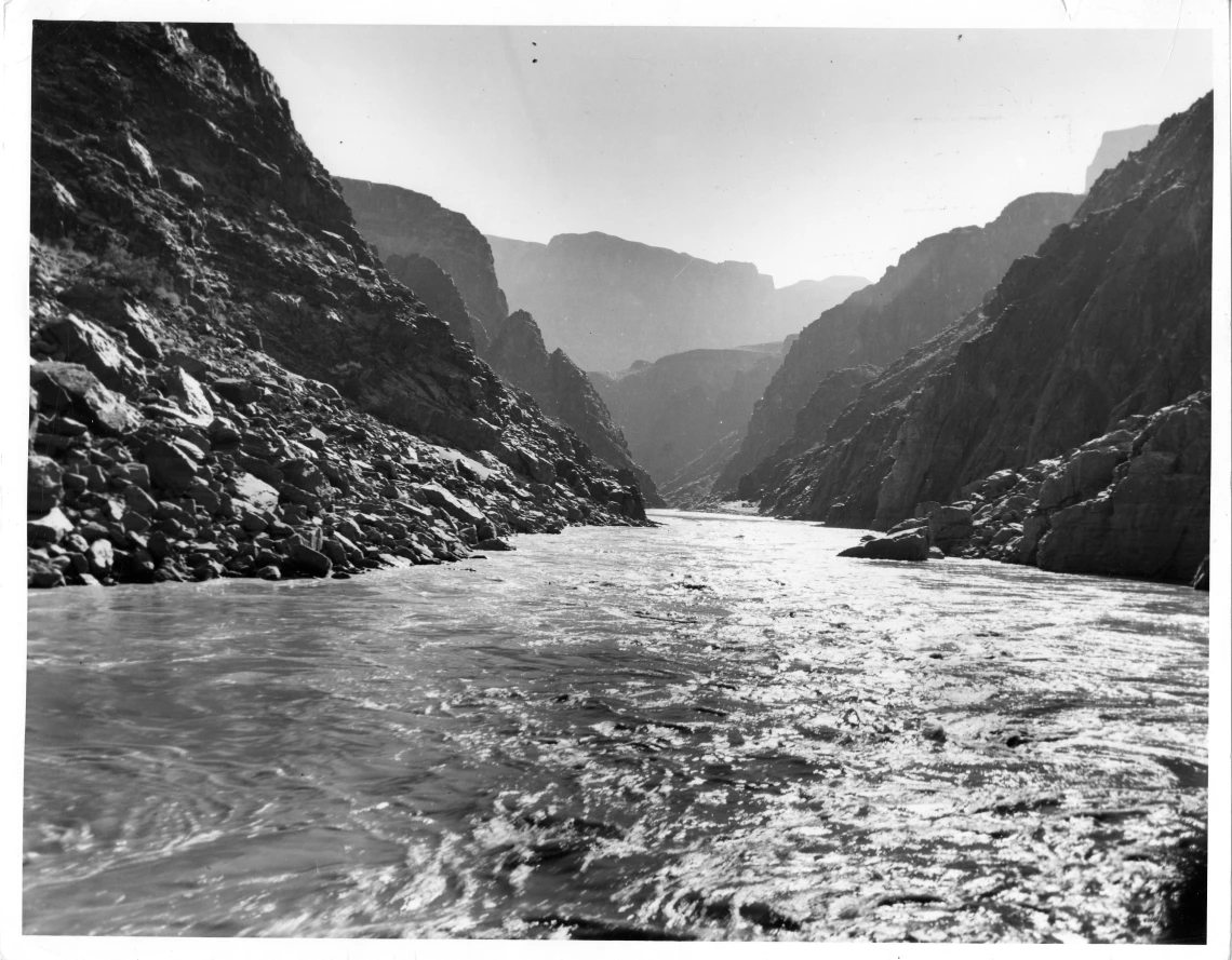 Photograph of Upstream View of Minor Rapids in the Colorado River, undated