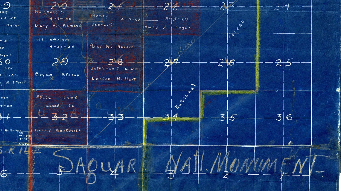 Saguaro National Monument Blueprint, circa 1930