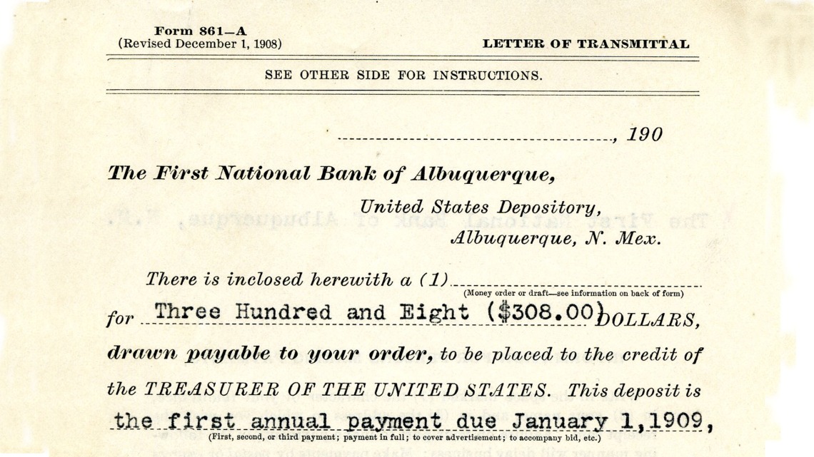 Excerpt from Letter of Transmittal, circa 1909