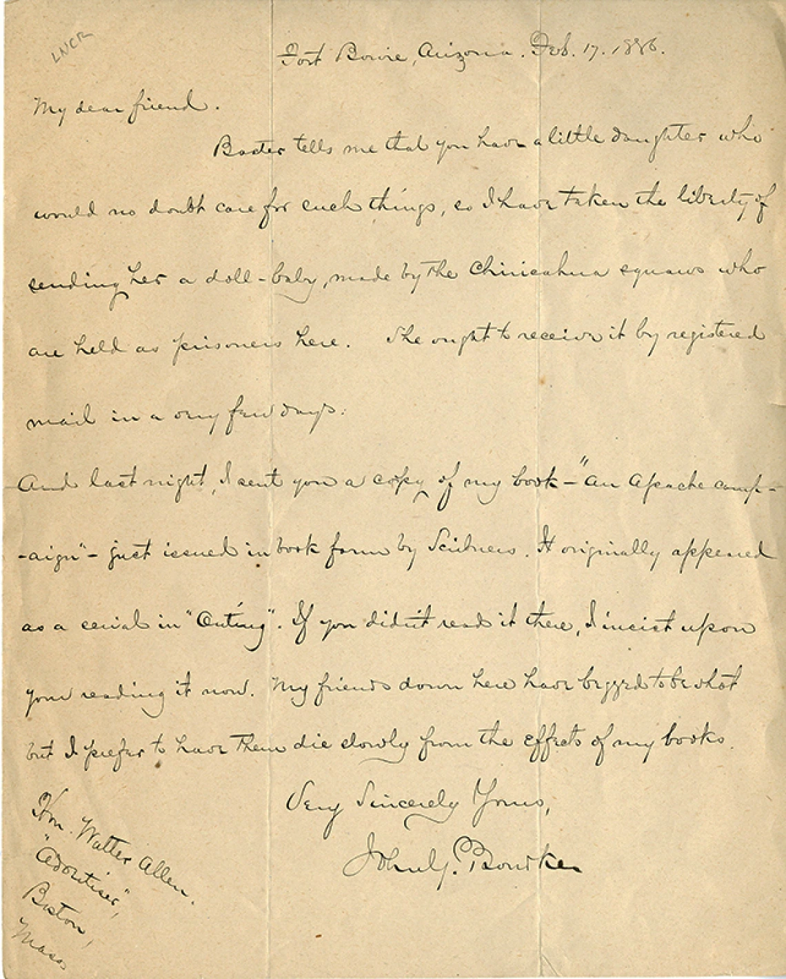 Letter to Walter Allen From Bourke