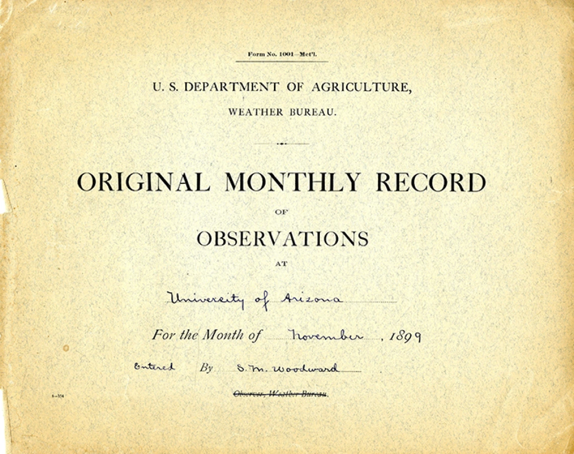 Original Monthly Record of Observations record