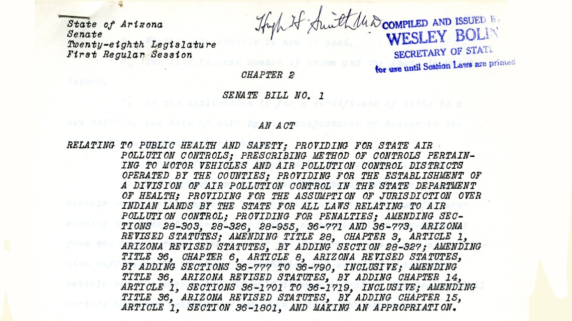 Excerpt from State of Arizona Senate Bill no.1, 1967