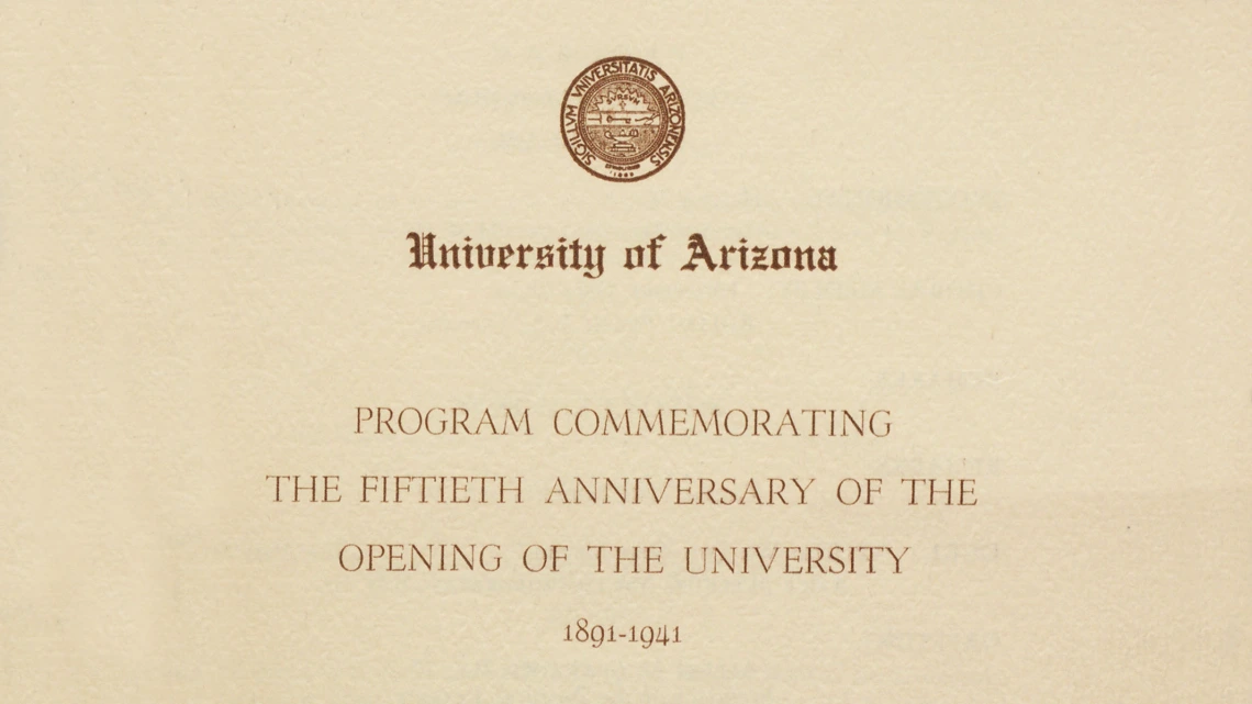 Cover of Program Commemorating the Fiftieth Anniversary of the Opening of the University, 1941