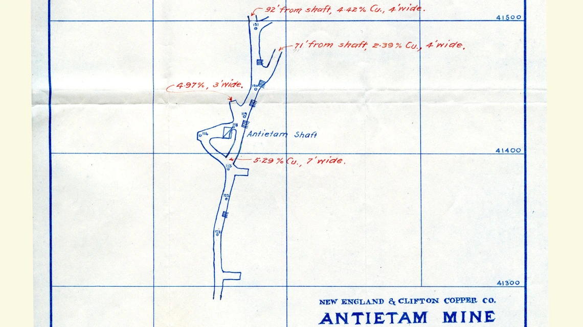 Blueprint for the Antietam Mine, 1907