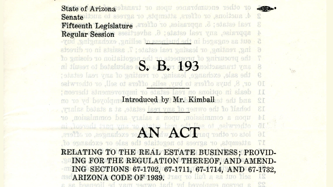 S.B. 193 - Providing Regulation to the Real Estate Business, 1942