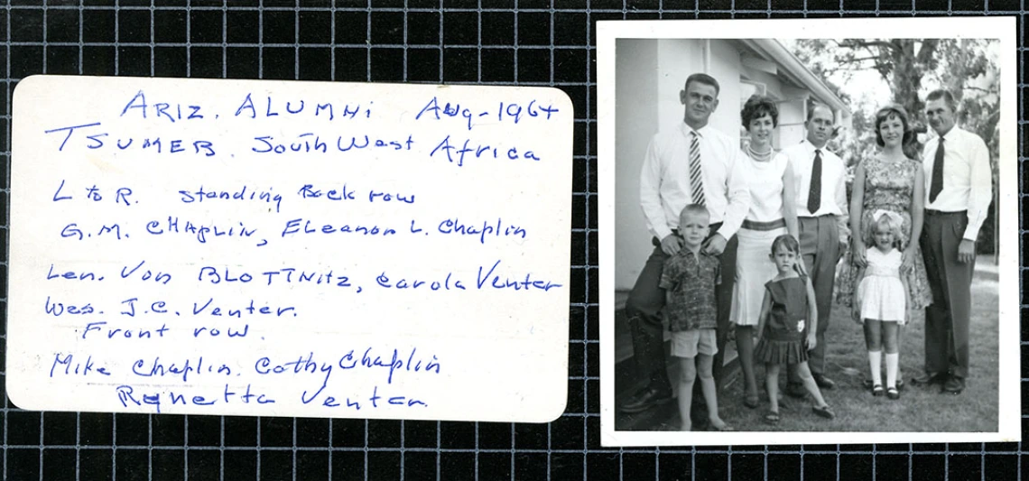 University of Arizona Alumni in Tsumeb, Namibia, Africa, August,1964