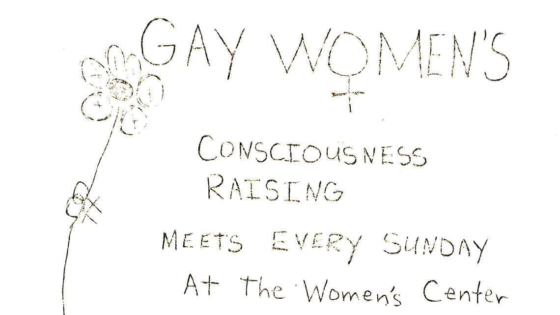 Gay Women's Consciousness Raising Meeting Flyer, circa 1971