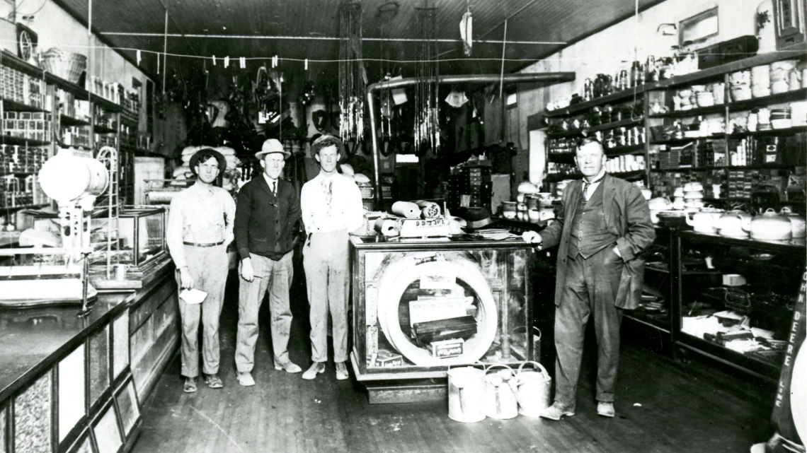 Photograph of Men at Thatcher Implement and Mercantile Company, circa 1914