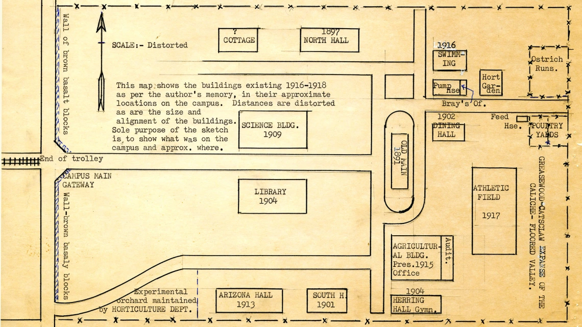 University of Arizona Campus Map, circa 1916