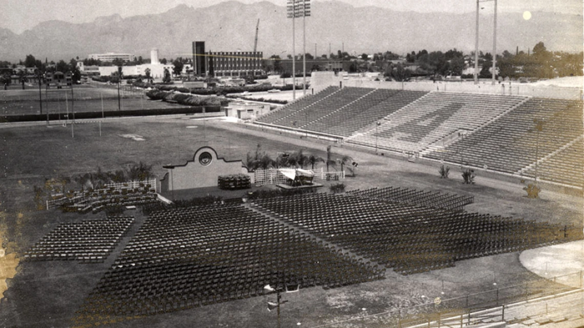 Photograph of 1968 Commencement Layout Looking Northeast