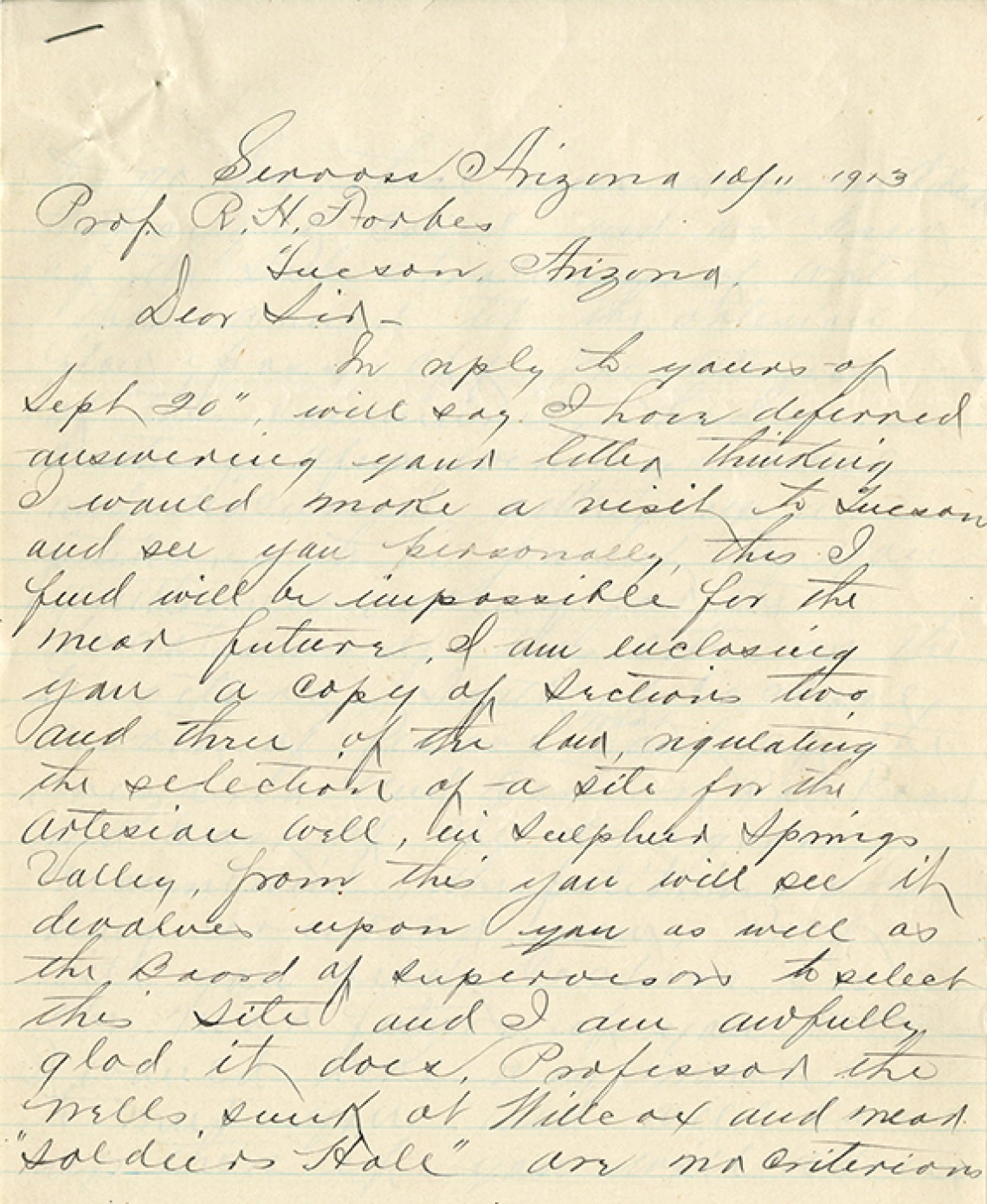 Letter from R.H. Forbes