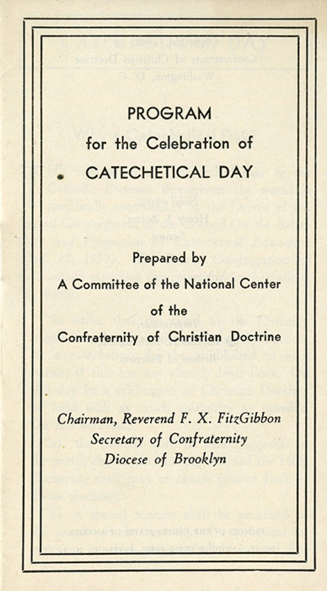 Program for the Celebration of Catechetical Day