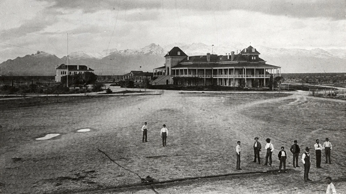 Old Main with Snow Covered Catalina Mountains in the Background, circa 1903