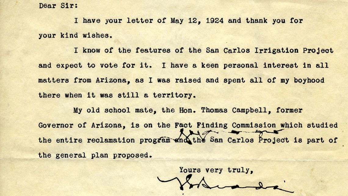 Letter to Walter Webb from Fiorella La Guardia, 1924