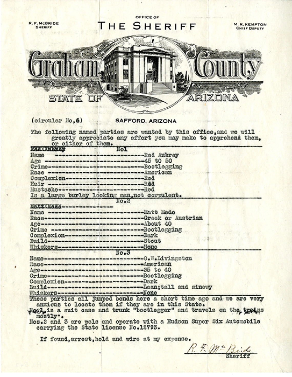 Graham County Warrant