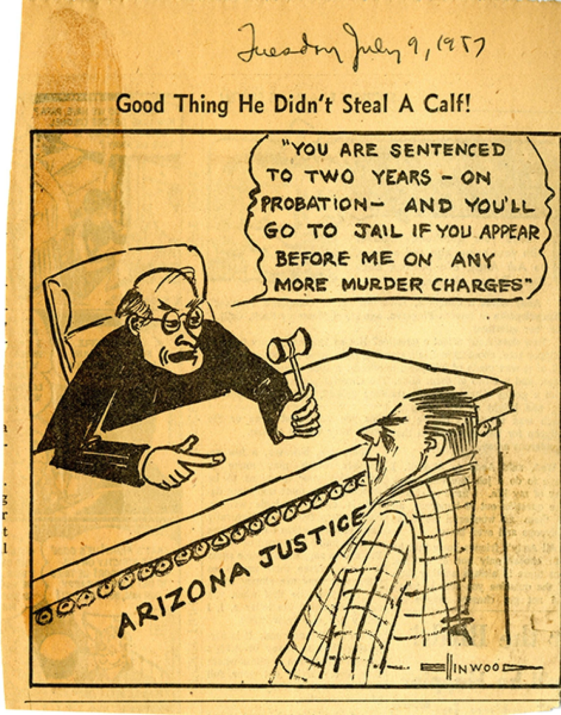 Political Cartoon Published in the Arizona Daily Star, 1957