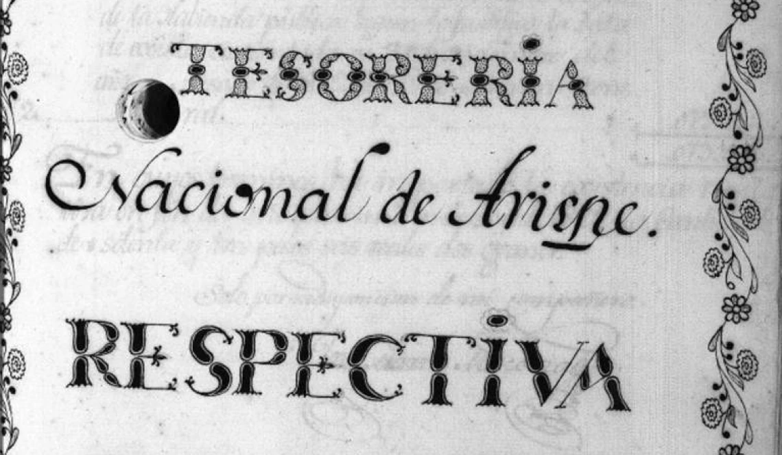 Manuscript of the Annual Report of the Tesoreria Nacional de Arispe, 1823