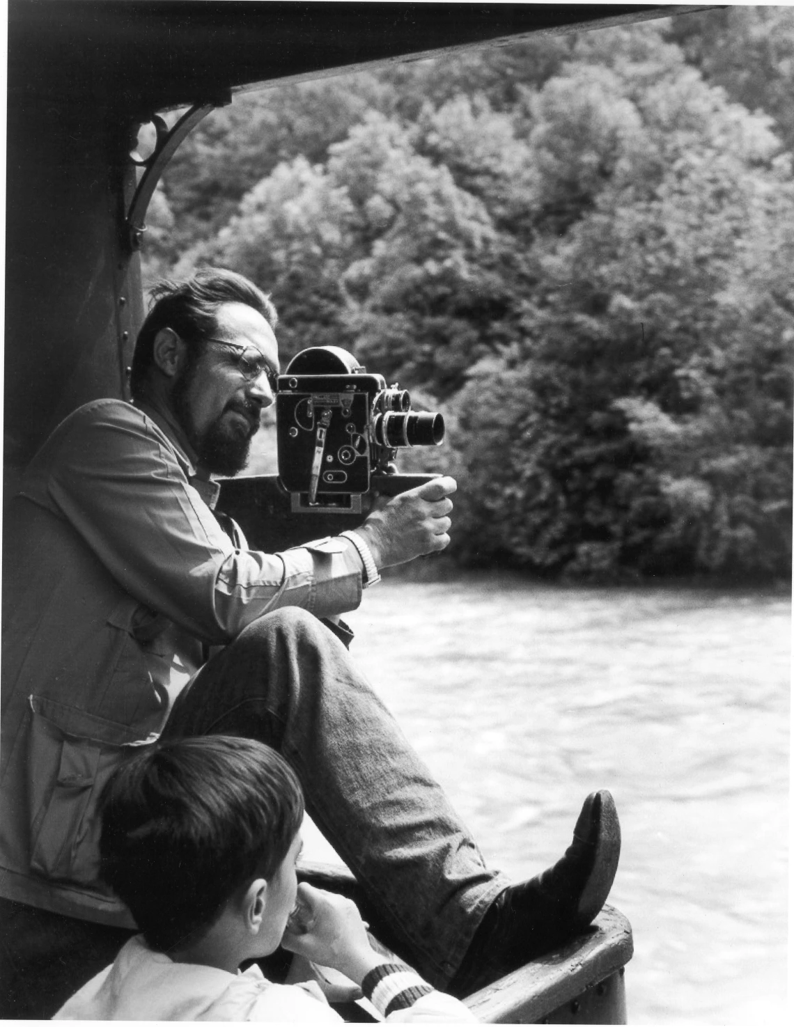 Ken Wolfgang Filming on a Narrow Gauge Train in Austria