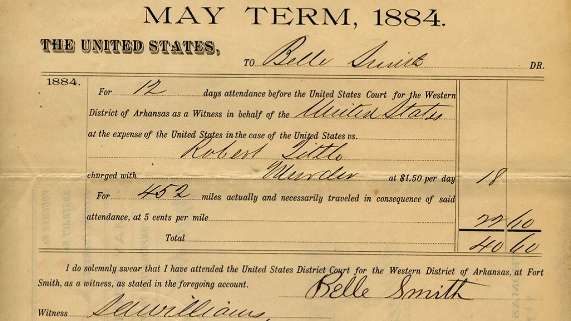 Compensation Slip Issued to Belle Smith, May, 1884