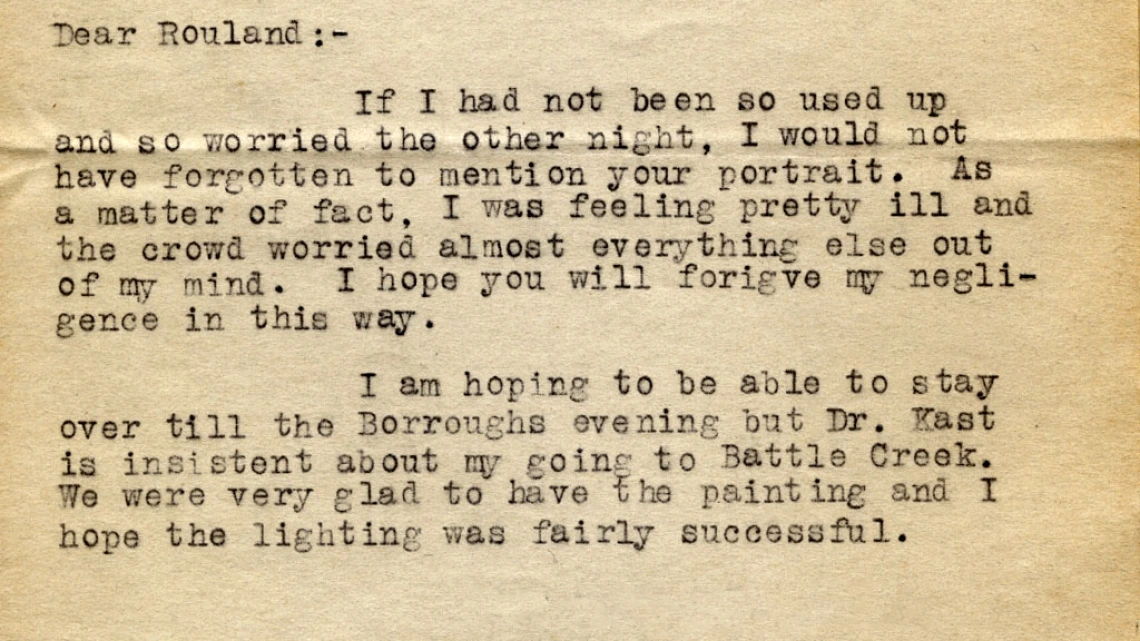 Letter to Orlando Rouland, 1917