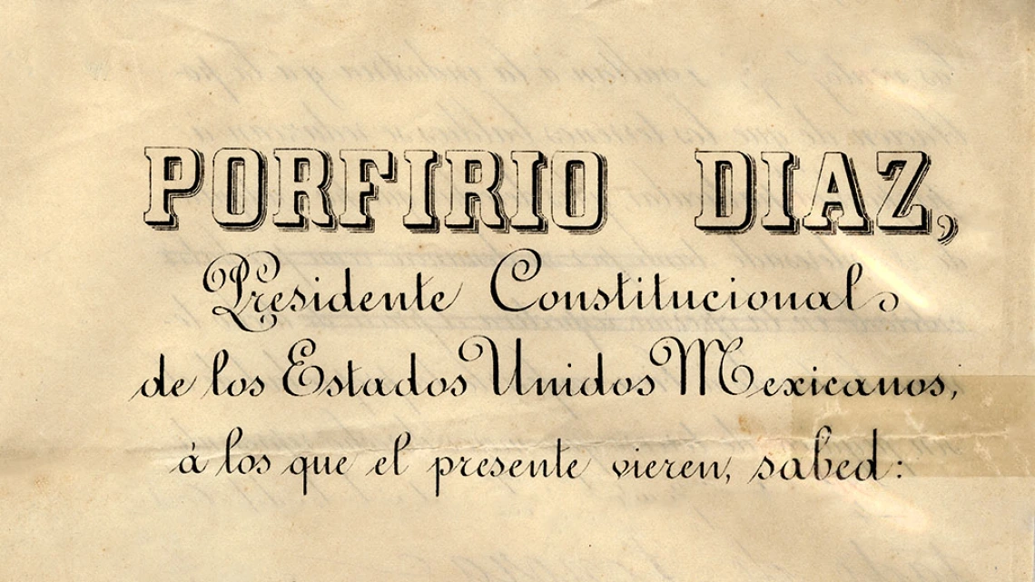 Declaration by Porfirio Diaz, 1892