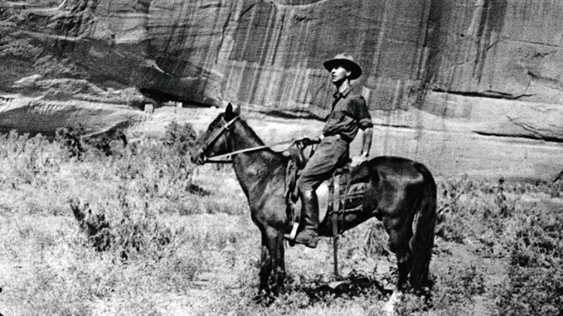 Pierre Lecomte du Noüy on Horseback in Canyon de Chelly, AZ, 1922