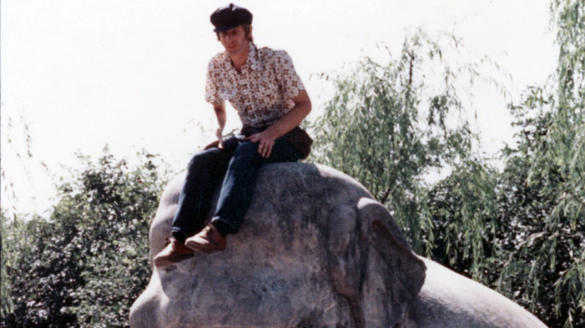 David Yetman Seated on Elephant Statue, October, 1978