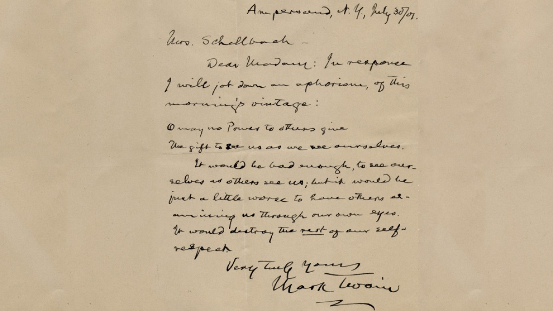 Letter from Mark Twain, July 30, 1901