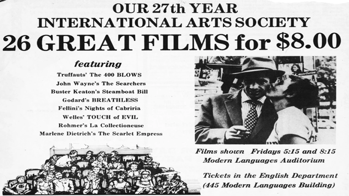 International Arts Society Cinema Club Schedule, 1980