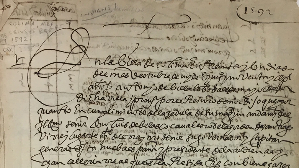 Census of Native Americans in the city of Colima, Mexico, 1592