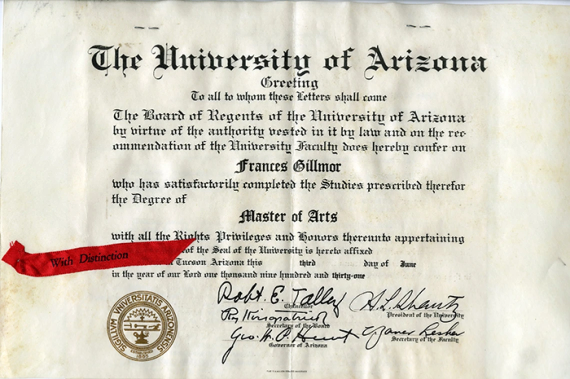 University of Arizona Diploma