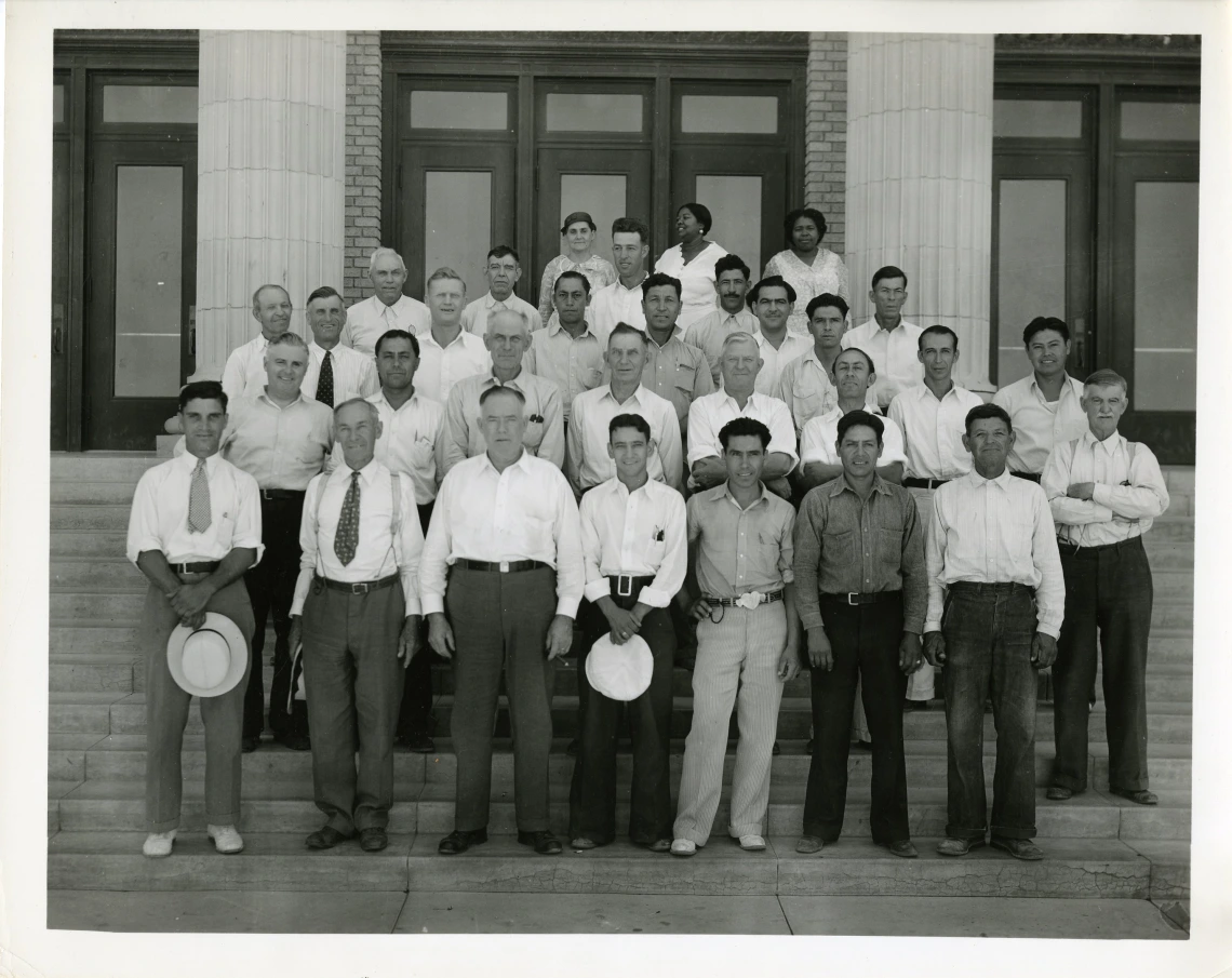 Men on the Steps of Tucson High Magnet School