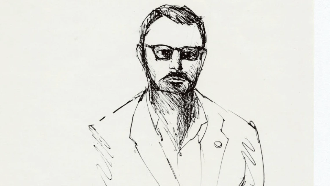 Ink Portrait of Paul Blackburn, 1981