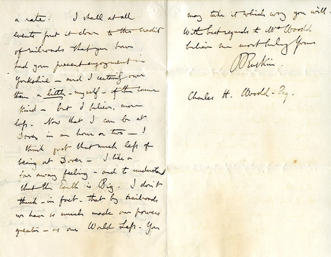 Letter from John Ruskin